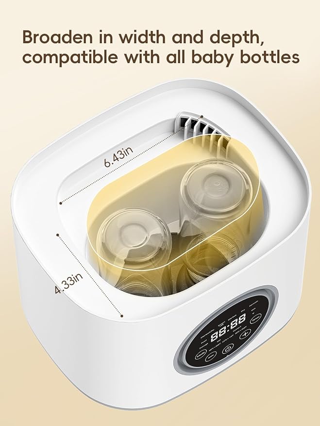 Bottle Sterilizer and Dryer, with Breastmilk Warmer, Large Capacity Baby Bottle Steam Sterilizer and Dryer for Baby Bottles, Pacifiers, Pump Parts, Touch Screen & Auto-Off, Premium Quality (Cream)