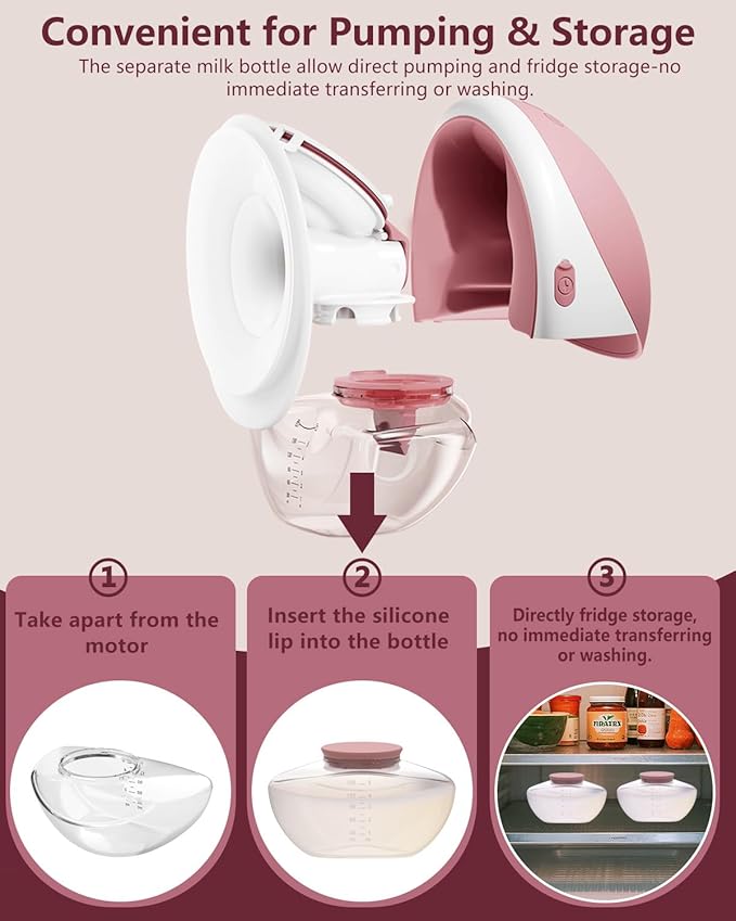 2pcs Breastmilk Container Compatible with Upgraded Mobile Flow | Upgraded M9, M9 Breast Milk Storage Bottle with Silicone Lip, BPA Free, Leak-Proof, Not Original Parts, 2packs Red Collector