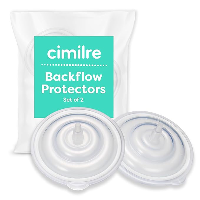 Cimilre Backflow Protectors, Silicone Backflow Protector Membrane Keeps Air, Moisture & Breast Milk from Entering Tubing & Breast Pump Motor (Set of 2)
