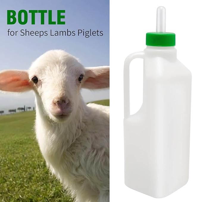 850ML Animal Feeding Bottle with 5 Nipples Lamb Nursing Bottle Feeding Goat Milk Bottle Calf Milk Feeder Bottle for Sheep Lambs Piglets
