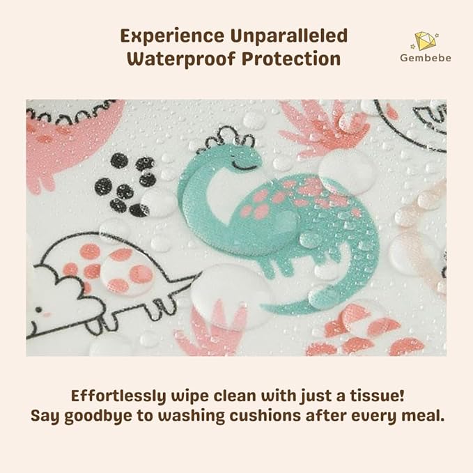 Waterproof & Compatible Stokke Tripp Trapp Cushion Set - Easy to Clean - Made Fabric from Korea - 100% Cotton Stokke Tripp Trapp High Chair Cushion Set (Dino Friends)