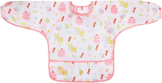 PandaEar (3 Pack Long Sleeve Bibs| Waterproof Full Sleeve Bib for Baby Infant Toddler 6-36 Months