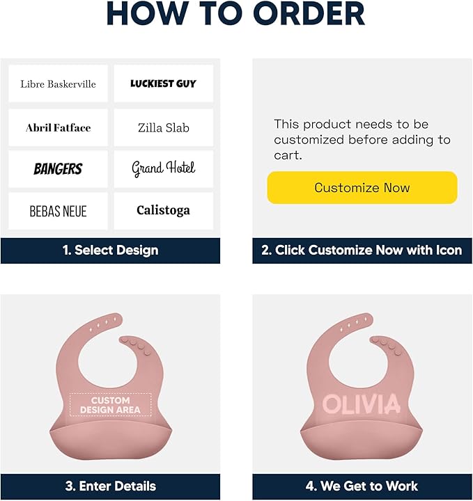 Personalized Silicone Bib and Spoon Set with Custom Name, Babies/Toddlers Durable Adjustable with Pocket for Baby Boy & Girl