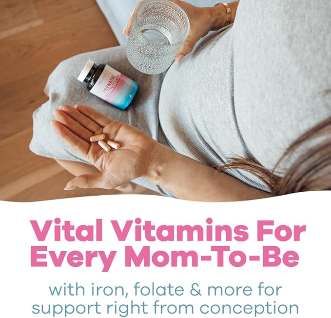 GOBIOTIX Prenatal Vitamins for Women - Multivitamins with Iron, Calcium, Vitamin D2, C, Zinc & Folic Acid for Pregnancy - Pre and Postpartum Essentials - Non-GMO - 90 Capsules