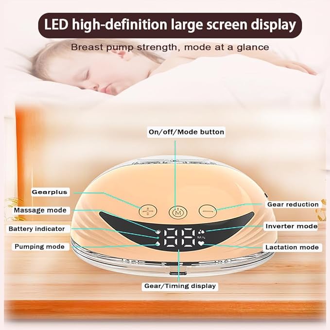 Wearable Breastfeeding Pump,4 Modes12 Levels,Hands Free Breast Pump,Portable Double Pump,Memory Function,Strong Suction,Rechargeable,Double-Sealed Flange Sizes (19/21/mm) (Nude 2 Pack)