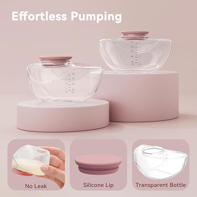 2 Pack Breastmilk Pump Storage Bottles Compatible with Momcozy Upgraded M9, Breast Milk Container, Breastfeeding Essentials, Not Original Mom Cozy Parts