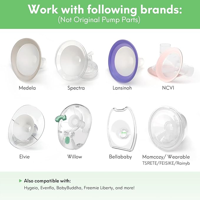 Mompmuri Breast Pump Cushion – S | Breast Pump Accessory, Sizing Insert for Flange Shields | Elastic Nipple Flange Inserts | Silicone Lacteck Flange | Compatible with Flange Sizes 21-23mm (2 pc)