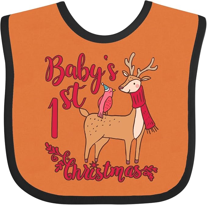 inktastic Baby's First Christmas Baby Bib
