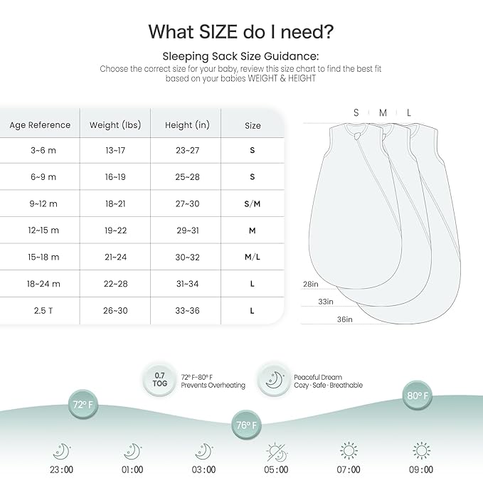 lulumoon Sleep Sack Muslin for Baby: Cotton Wearable Blanket for 15-24 Months - Soft Lightweight Ideal for Nursery Lounge Nighttime Naptime