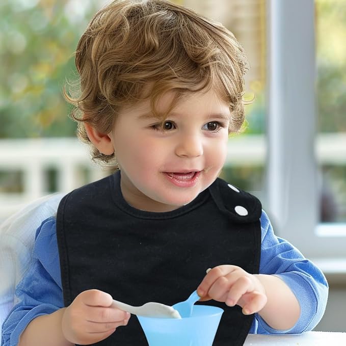 8 Pack Baby Bibs Unisex Adjustable with Snaps Ultra Soft Absorbent Drooling Teething for Boys and Girls