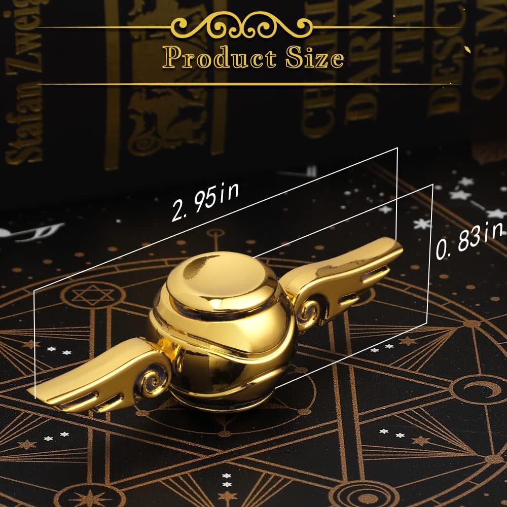 Golden Fidget Spinner Metal Toy for Kids Adults, Desk Toys Hand Finger Spinner Decoration, EDC Stress Relief Toy for Boys Age 3-12 Years Old Stocking Suffer for Boys Girls