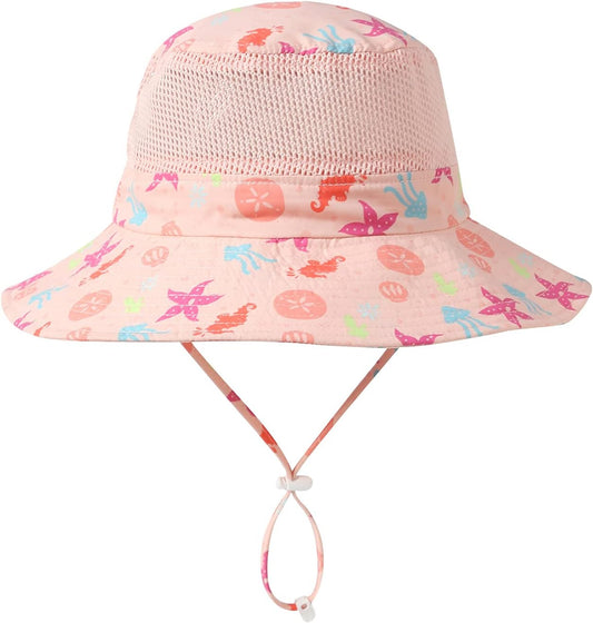 Home Prefer UPF50+ Wide Brim Sun Hat Boys Girls Sun Protection Hat Zoo Beach Swim Safari Bucket Hat for Baby Toddler Kid