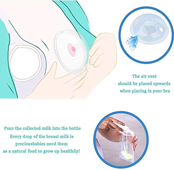Breast Shells, Milk Saver, Nursing Cups, Nursing Moms to Ease Nipple Pain, BPA-Free and Reusable, Collect Breast Milk Leak (2 Pack)
