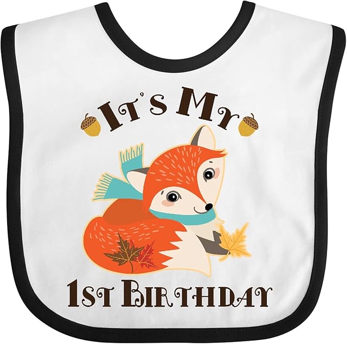 inktastic 1st Birthday Woodland Fox Baby Bib