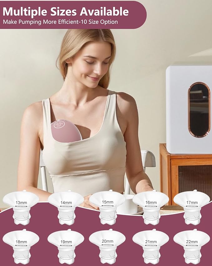 6pcs Updated Silicone Flange Insert 21mm Compatible with Momcozy/Medela/Spectra/Eufy/Lansinoh/TSRETE/Elvie/NCVI/Paruu Breast Pump, for 24mm Flange/Shield, Breastfeeding Essential Replacement Pump Part