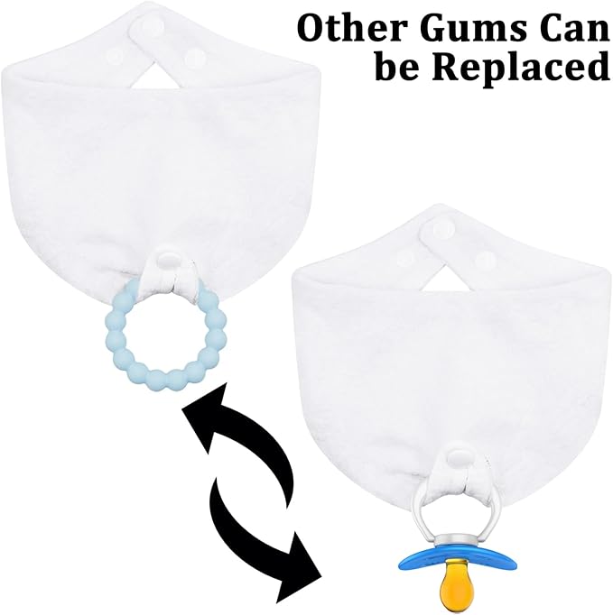 Baby Bandana Bibs & Teethers 6-Pack, 100% Organic Cotton, Super Absorbent & Soft, Unisex for Daily Use & Teething Relief.