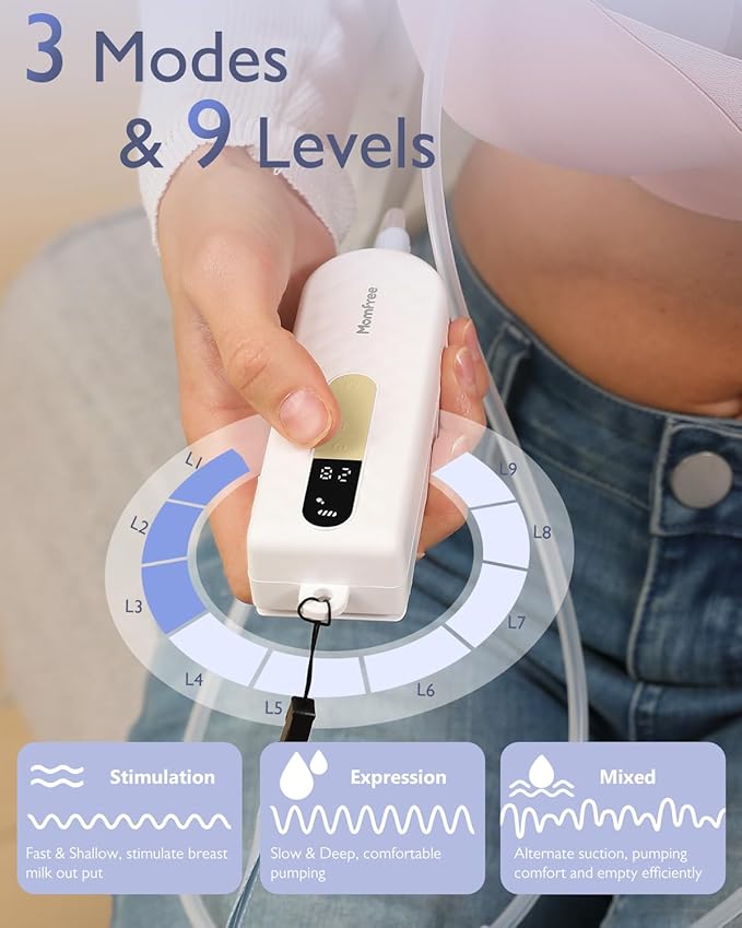 Breast Pump Hands Free K3 Updated, Wearable Breastfeeding Pump with Soft Double-Seal Flange, 1800mAh Long Battery Life & LED Display, 3 Modes & 9 Levels Electric Breast Pumps Portable,15-24mm