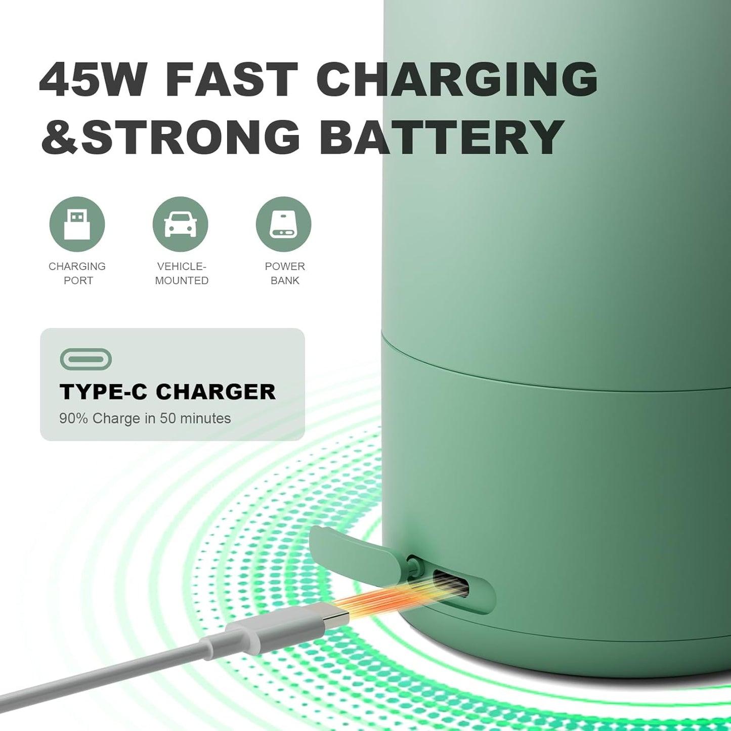 Portable Bottle Warmer for Travel - Portable Milk Warmer for Baby - Fast Heating Fast Heating Breast Milk & Formula Warmer 17oz Capacity, Adjustable Temp Long Battery Life for Outdoor Airplane and Car