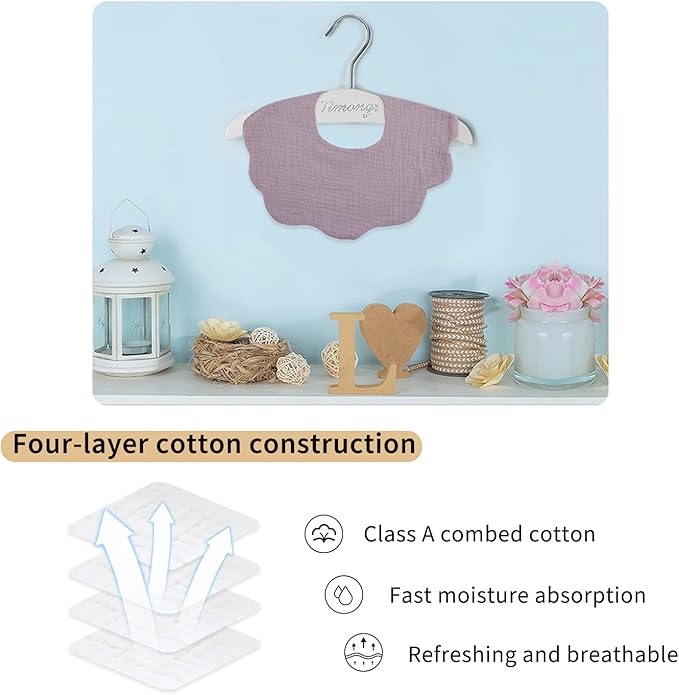 Muslin Baby Bibs for Drooling and Teething Newborn Drool Bibs for Baby Girl Boy