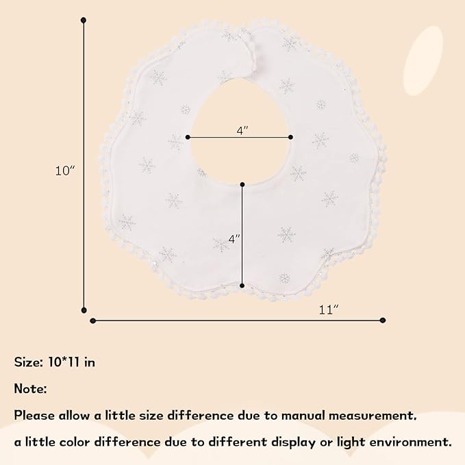 Bamery Baby Bandana Bibs White Cotton Drool Bibs for Drooling and Teething Absorbent for Boy Girl