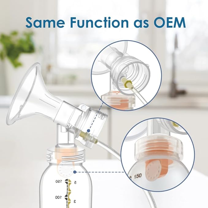 Maymom MyFit Narrow Neck Base Connectors; Compatible with Medela PersonalFit Connector; Use w/Maymom Two-Piece Shield System, Compatible with Medela Freestyle Flex BreastShield; Lansinoh Shields; 2pc