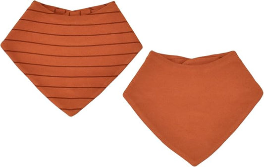 Woolino Merino Wool Baby Bibs - Highly Absorbent Bandana Bib with Cotton Outer Layer and Merino Wool Inner Layer - Pack of 2