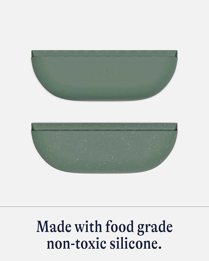 Lalo The Bib - Waterproof, Non-Toxic Silicone Baby Bib with Adjustable Neck Band & Silicone Food Pouch Catcher, Set of 2