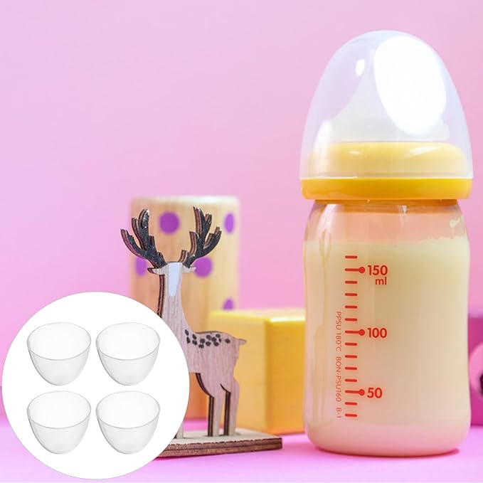 Homoyoyo 4pcs Baby Bottle Replacement Caps: Wide-Mouth Caps Reusable Baby Bottle are Suitable for A Variety of Wide-Mouth Feeding and Nursing 2.44X2.44X2.16 Inches