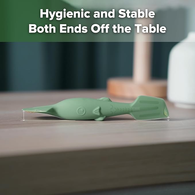 haakaa Baby Diaper Cream Spatula, Mess-free Silicone Diaper Rash Cream Applicator with Carrying Case, Diaper Cream Brush for Baby, Pea Green