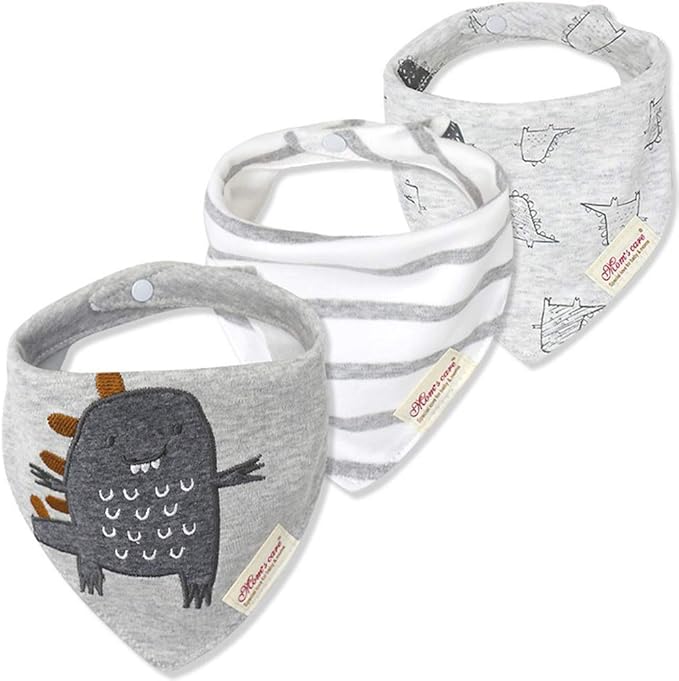 JN&LULU 3 Pack Newborn Baby Bibs Bandana Drool Bibs for Drooling Cotton Baby Gifts
