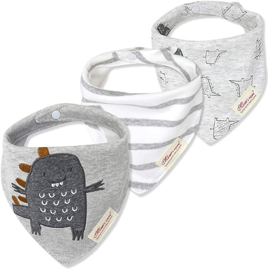 JN&LULU 3 Pack Newborn Baby Bibs Bandana Drool Bibs for Drooling Cotton Baby Gifts