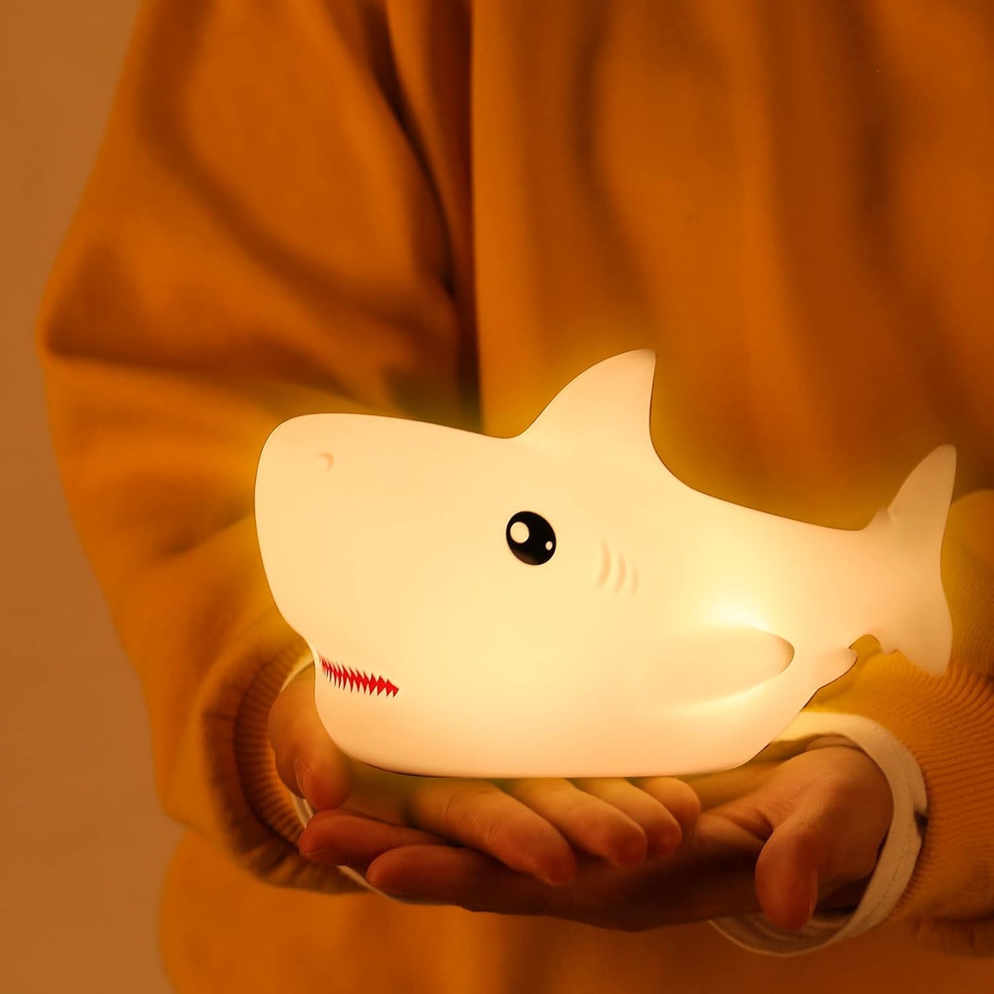 ZKLiLi Shark Night Light for Kid,Rechargeable Cute Squishy Lamp for Boys Girls Christmas Gifts Night Lights Kids Teens Toddler Baby Nursery Touch Room Decor Gift Toys