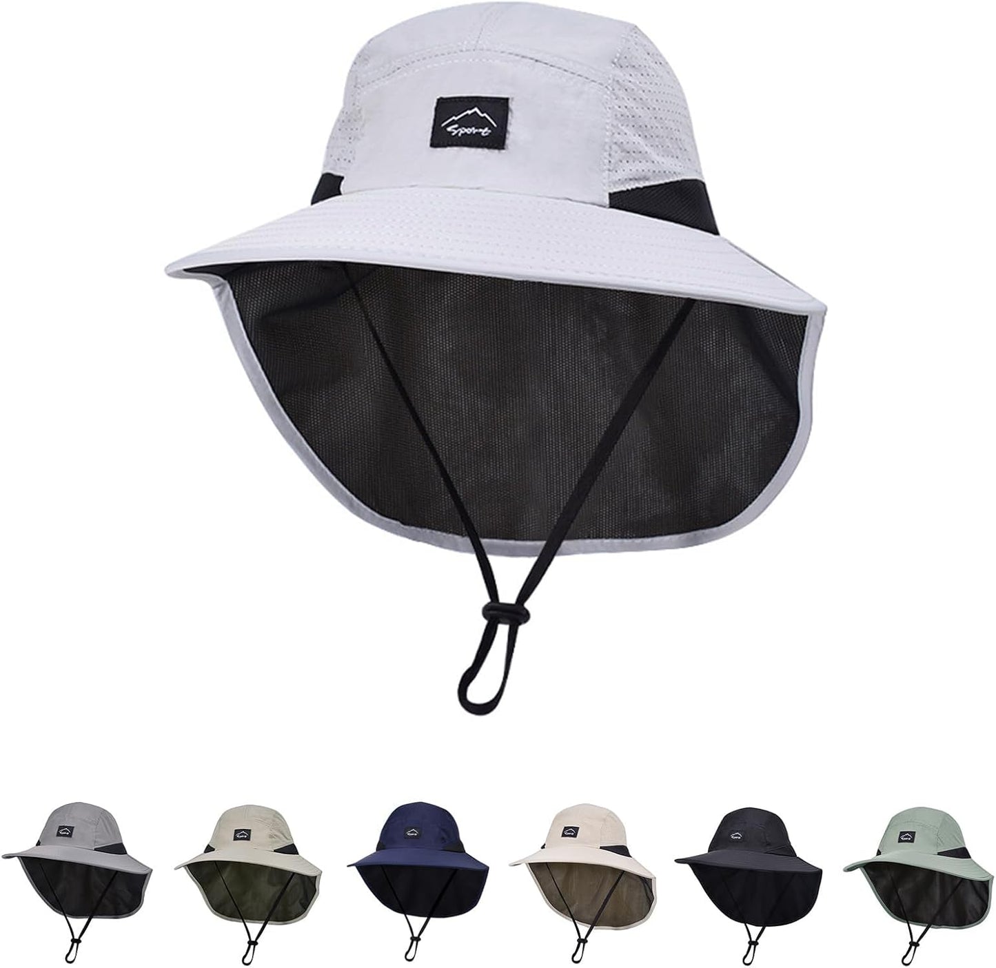 Outdoor Kids Sun Hat with Neck Flap UPF 50+ Quick Dry Beach Hats for Baby Boys Girls Age 2-12 Years Adjustable