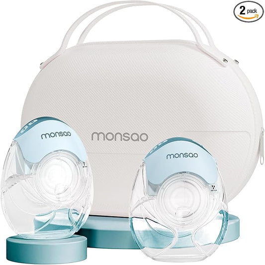 Wearable Breastfeeding Pump, Breast Pump Hands Free with 3 Modes & 12 Levels, Portable Electric Breast Pump Quiet & Lightweight for Travel, 18/21/24mm, 2 Pack, Blue