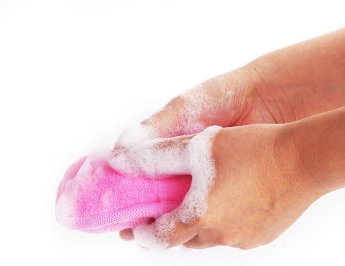 Baby Bath Sponge - Ultra Soft Baby Sponge for Bathing - Kids Bath Sponges for Infants, Toddler Bath Time, 2 Count (1 Pack) - Pink Violet