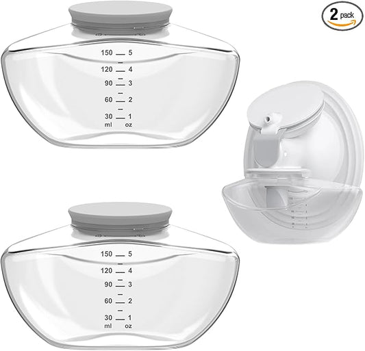 2pcs Breastmilk Container Compatible with Upgraded Mobile Flow | Upgraded M9, M9 Breast Milk Storage Bottle with Silicone Lip, BPA Free, Leak-Proof, Not Original Parts, 2packs Gray Collector