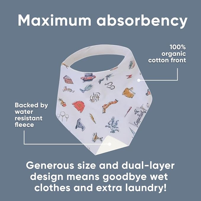 Copper Pearl Baby Bandana Drool Bibs for Drooling and Teething 4 Pack Gift Set Wizarding World