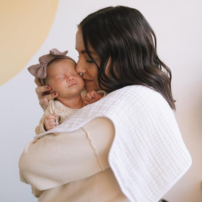 Little Unicorn Ultra-Absorbent Premium Burp Cloth 2 Pack | Soft on Baby's Skin | Larger Size | Ergonomic Design | Set of 2 (Tan Gingham)