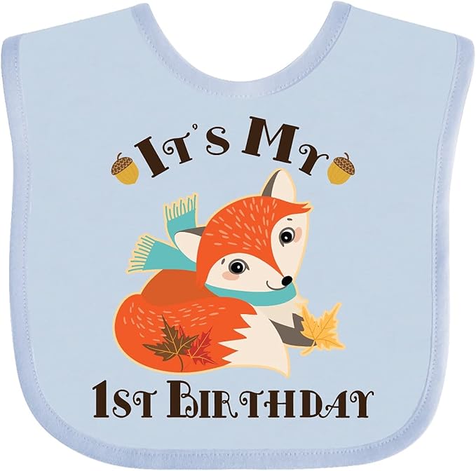 inktastic 1st Birthday Woodland Fox Baby Bib