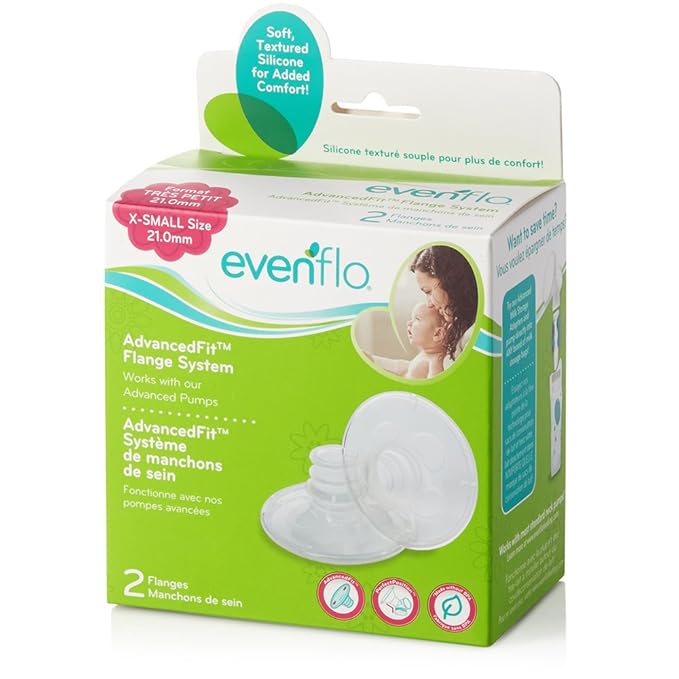 Evenflo Feeding 2 Piece AdvancedFit Flange System with Access to Instructional Video, X-Small, 21.0mm (Pack of 2)