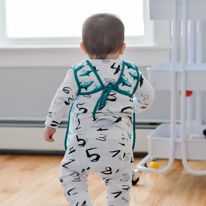 BapronBaby Animal Prints Bapron - No Neck Tie Safer Bib - Baby & Toddler - Soft Waterproof - PVC, BPA & Phthalate Free - 6m+