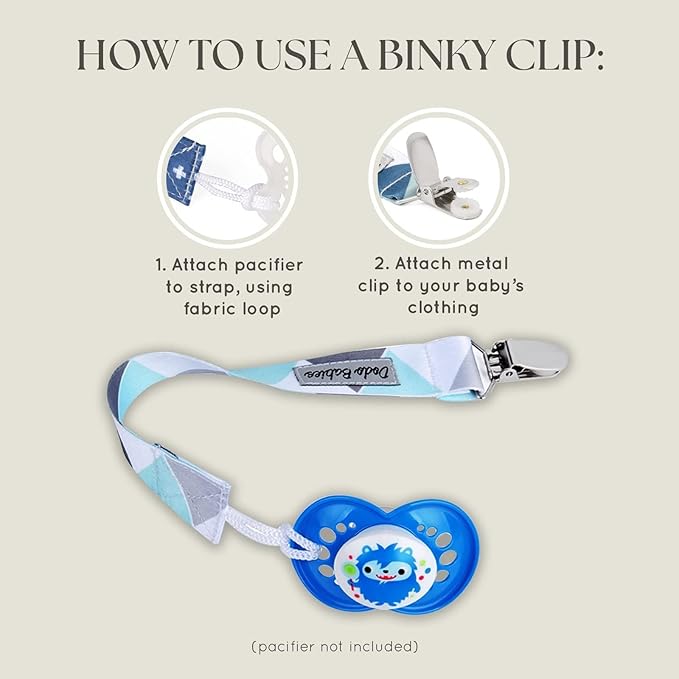 Dodo Babies 5-Pack Baby Burp Cloths - Soft Absorbent & Neutral Burp Cloths - Contoured Shoulder Fit & Baby Boy Essentials - Includes Pacifier Case & Pacifier Clip - Blue Grey Black, 2 Clips & 1 Case