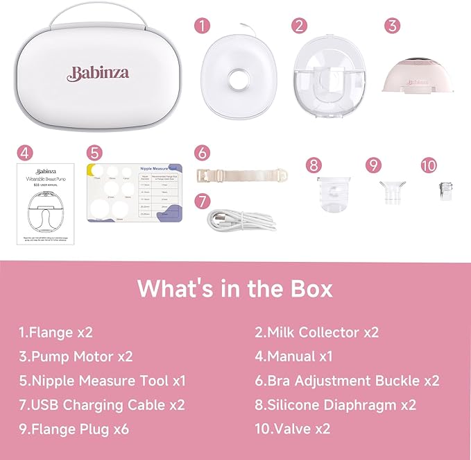 Breast Pump Hands Free, Wearable Breastfeeding Pump with 3 Modes & 9 Levels, Portable Electric Breast Pump with 17/19/21/24MM Flange, LED Display, Leak-Proof Design, 2 Pack (Pink, M)