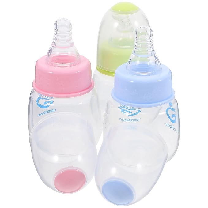 Kisangel 9pcs Mini Baby Bottles Plastic Feeder Bottles Infant Cereal Bottle for Baby Milk Feeding Juice Hardness