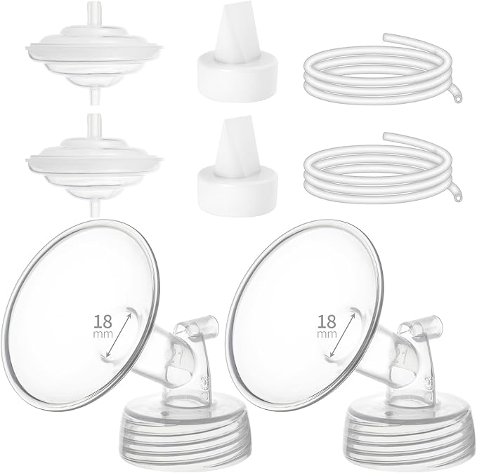 Breastpump Parts Compatible with Spectra S1 S2 9 Plus Motif Luna Ameda MYA Cimilre 18mm Flange Valve Tube Backflow Protector Replacement Kit for Spectra Accessories/Parts
