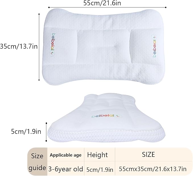 Kids Pillow, Kids Pillows for Sleeping, Baby Pillow, Toddler Pillows, Baby Pillows for Sleeping for Newborn, Toddler Pillow 1-6 Year Old, Machine Washable (3-6 Years Old)