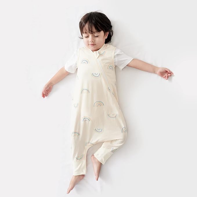 Duomiaomiao 0.5 TOG Toddler Sleep Sack 36-48 Months 100% Cotton Lightweight Baby Sleep Sack with Feet, Breathable Comfy Toddler Wearable Blanket