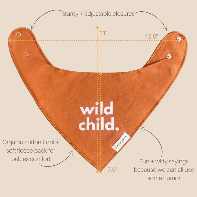 Denver James Bandana Feeding Drool Baby Bib I Soft Organic Cotton I Fleece Back