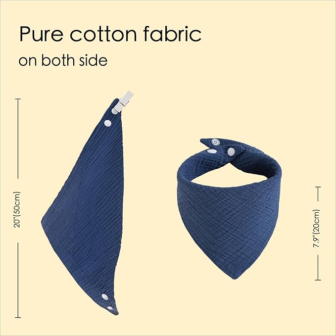 Muslin Bibs, 8 Pack Baby Bandana Drool Bibs,Extra Absorbent Soft Cotton,Baby Bib for Drooling and Teething