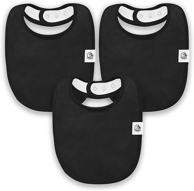 3 Pack Baby Bibs for Boys & Girls | Cotton, Absorbent Drooling & Teething Bib | Thick, Adjustable Snap-on